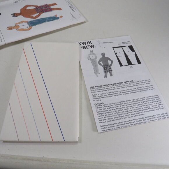 Kwik Sew 2257 Clothing Pattern Men's Sweats, Shorts, Sleep pants UNCUT S-XXL - Picture 3 of 7